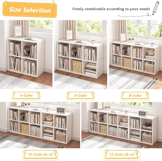 NELYE 6 Cube Organizer Bookcase - Image 6