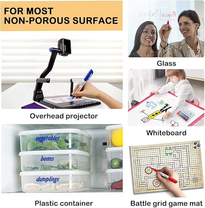 Shuttle Art Wet Erase Markers, 15 Pack Black 1mm Fine Tip Smudge-Free Markers - Image 5