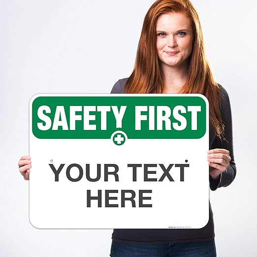 Custom Safety First Sign, OSHA Sign, 18x24 Inches, Rust Free .063 Aluminum - Image 2