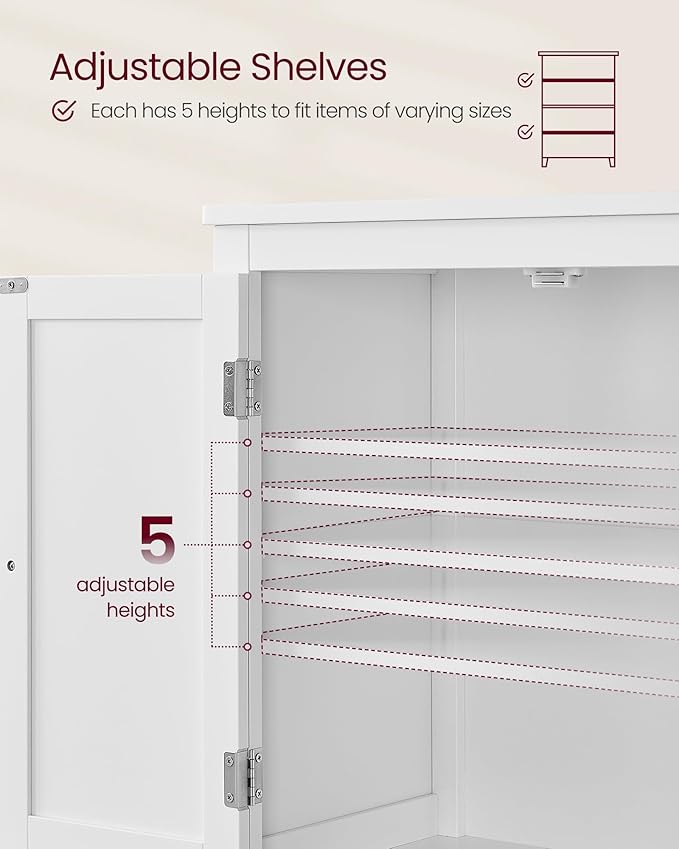 VASAGLE Floor Storage Cabinet, Freestanding Storage Unit - Image 6