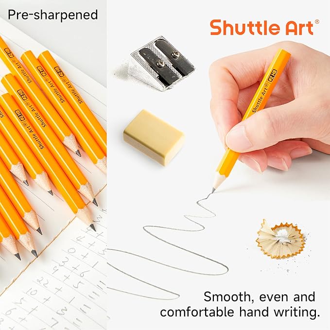 Shuttle Art 900 Pack #2 HB Golf Pencils, Wood-cased 3.5” Mini Pencils Bulk - Image 4
