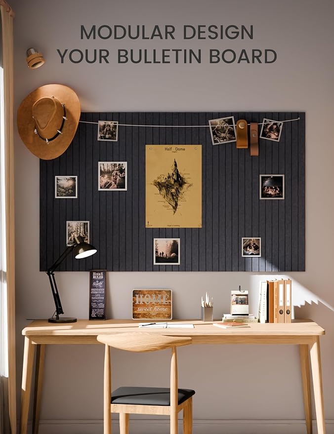 Fluxynara Large Felt Bulletin Board 36" x 24" Cork Board Alternative-6 Pack - Image 5