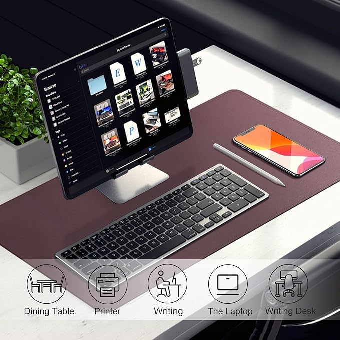 Leather Desk Pad Protector, 39.4'' X 17'' Large Mouse Pad, Office Desk Mat - Image 5