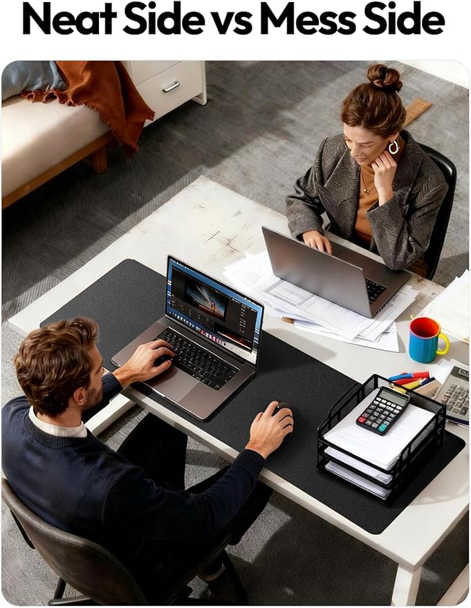 YSAGi Leather Desk Protector, Office Mat, Large Mouse Mat, Non-Slip PU Leather - Image 6