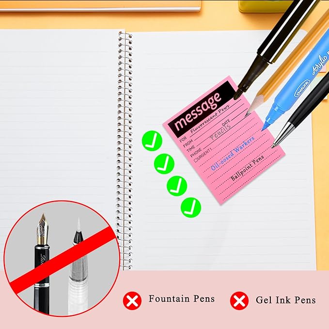 Phone Message Sticky Notes Phone Memo Pads, 6 Pads Lined Sticky Notes Pads - Image 5