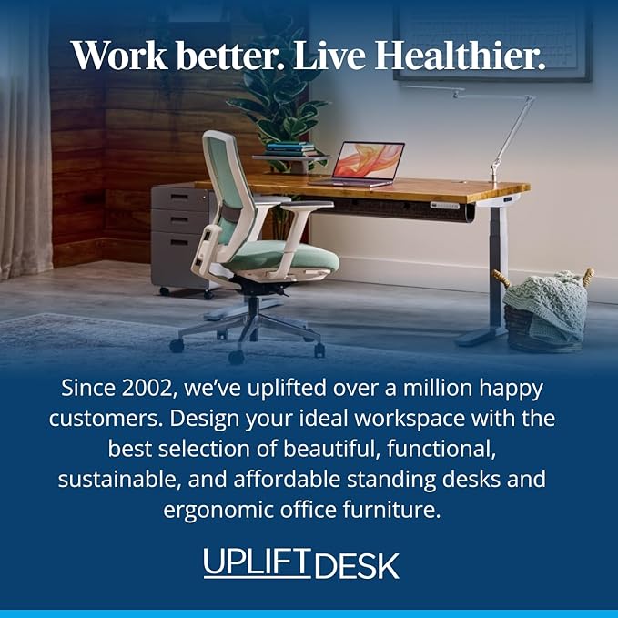 UPLIFTDESK V3 2-Leg Walnut Laminate Wood Standing Desk – Adjustable Height - Image 8