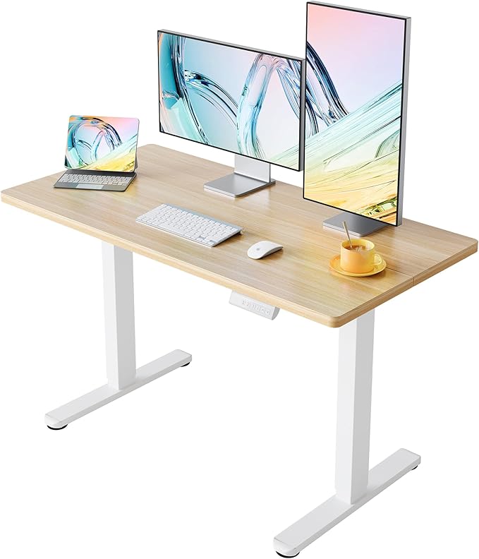 HUANUO 43 x 24 inch Electric Standing Desk Adjustable Height, 4 Memory Height by HUANUO