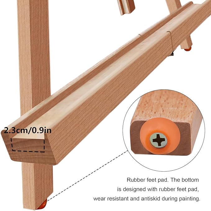Miratuso Art Easel A-Frame Painting Easel, Wood Display Stand Holding Canvas Up - Image 4
