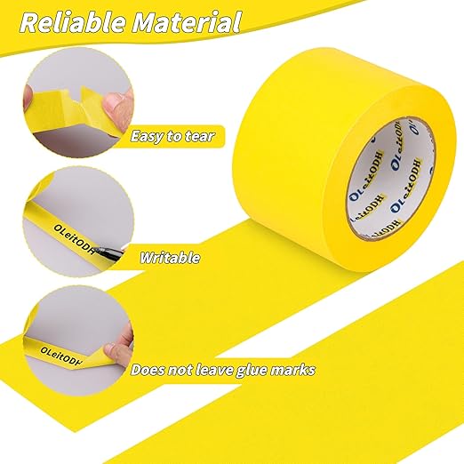 4 Rolls Yellow Painters Tape Bulk 4 inch x 60 Yards, Total 240 Yd, Painters - Image 3