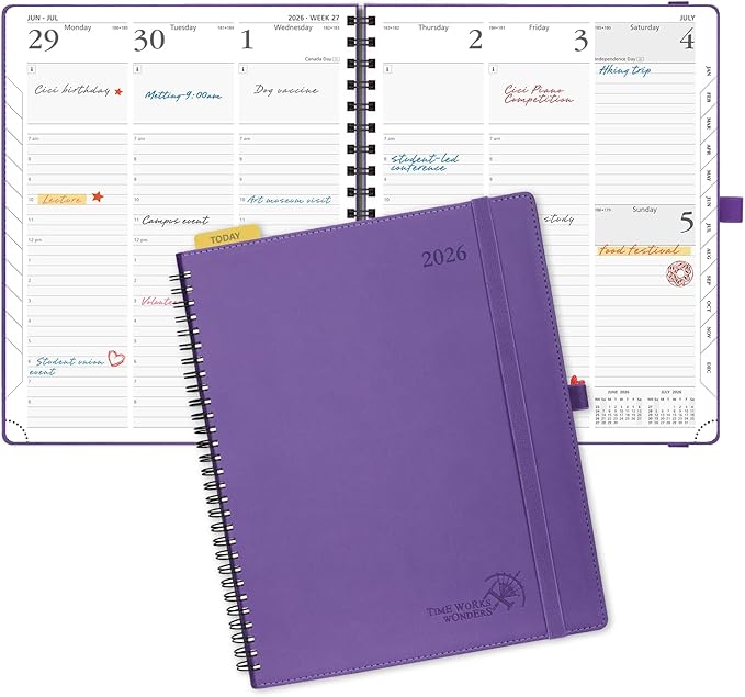 POPRUN 2026 Planner with Hourly Schedule, Vertical Layout by POPRUN