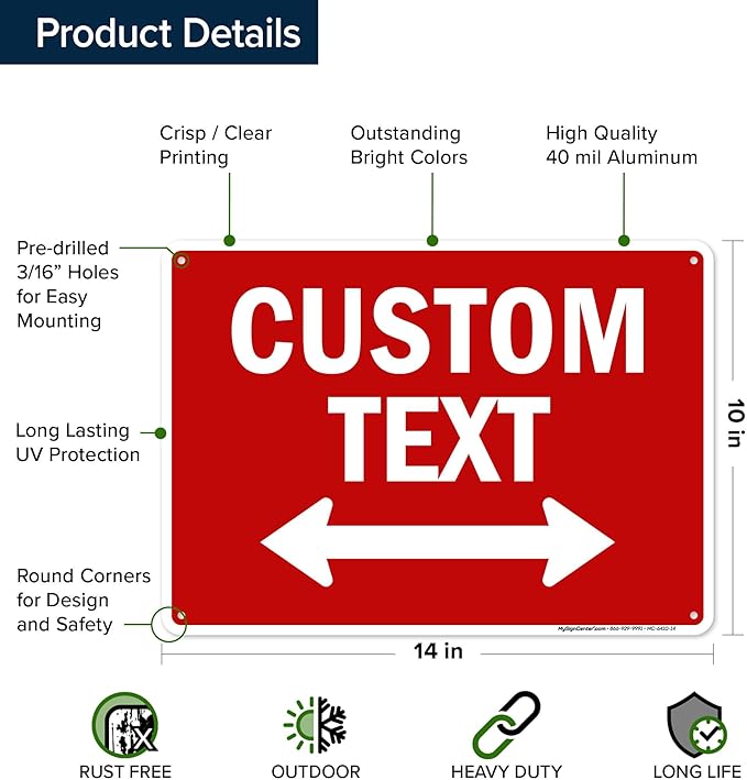 Custom Arrow, Custom Directional Sign, Two way Arrow, 10x14 Inches, Rust Free - Image 6
