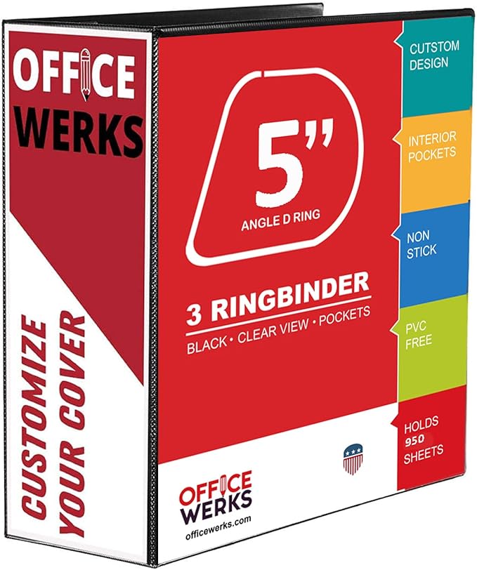Extra-Large 3-Ring Binder | Heavy-Duty 5-Inch D-Ring Office Organizer | Crystal - Image 2
