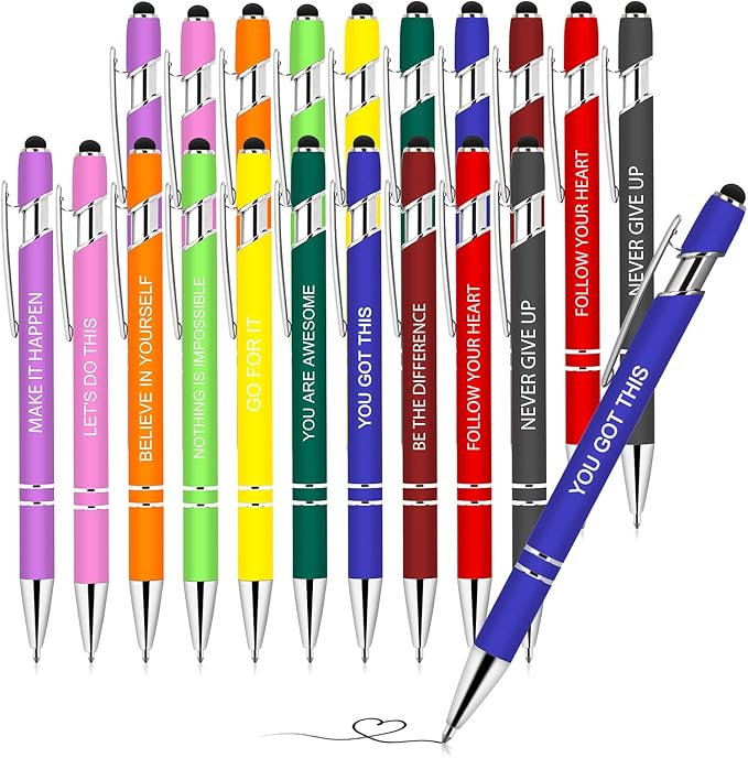 Greengines 20 Pieces Inspirational Pens, Motivational Ballpoint Pen by Greengines