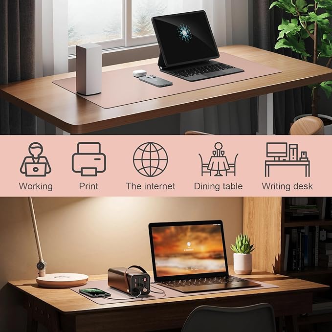 DAWNTREES Desk Mat Protector, PU Leather Desk Pad, Non Slip, Large Mouse Pad - Image 3