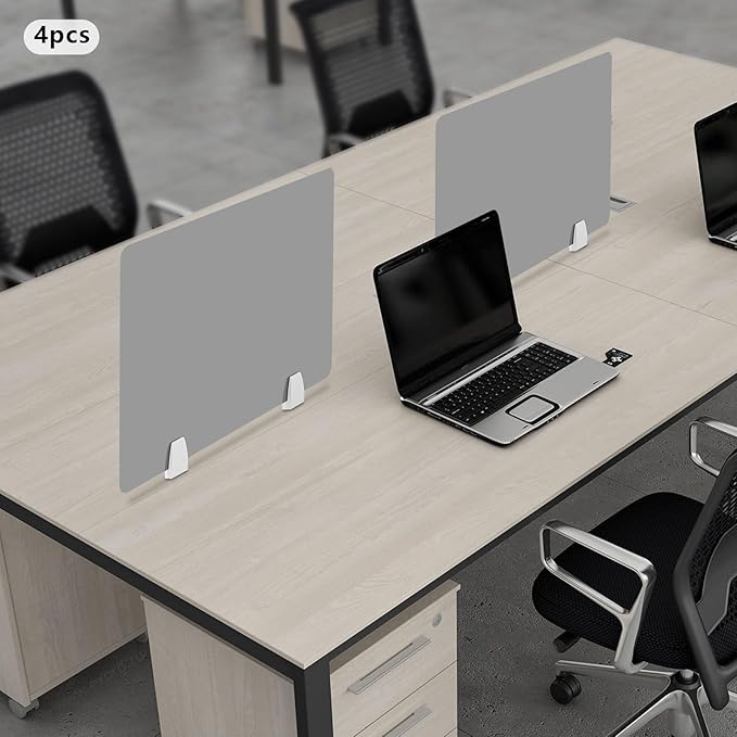 4PCS Desk Dividers Office Partitions, Privacy Desk Panel Protective, Frosted - Image 3