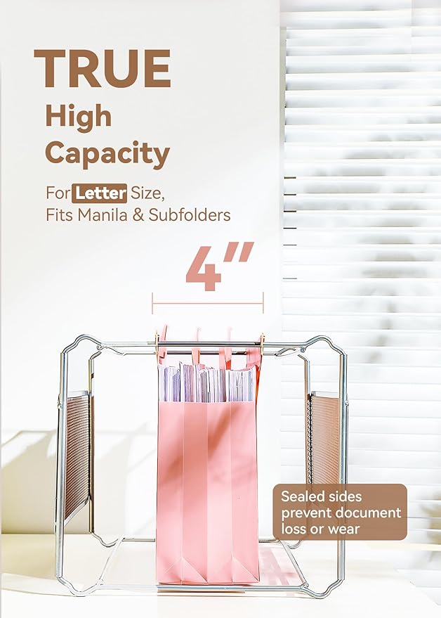 SortRax Plastic High Capacity Hanging File Folders, Pastel Colors, Heavy Duty - Image 2