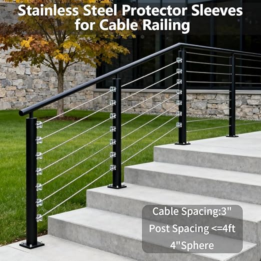 120 Pack Cable Railing Protector Sleeves, T316 Stainless Steel Protective - Image 2