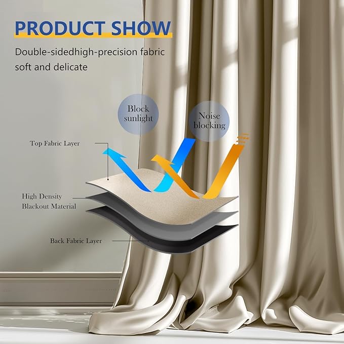 cbsroro Room Divider Blackout Curtain Track Curtains Wall Dividers Panels Screen - Image 4