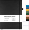 Lined Journal Notebook, 8.5" x 11" Hardcover Leather Notebook by MALEDEN