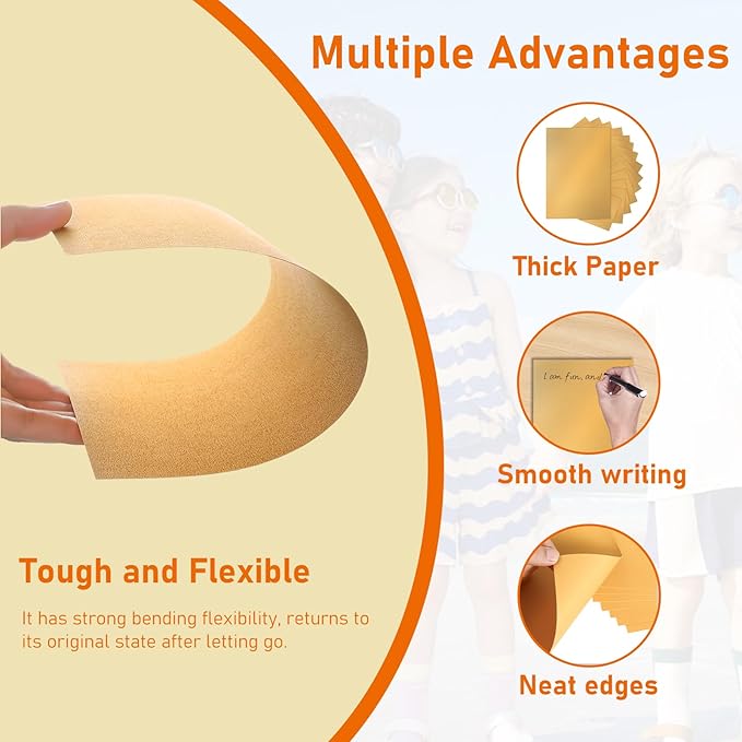 100 Sheets Shimmer Gold Cardstock 8.5 x 11 Scrapbooking Paper, 92lb Heavyweight - Image 3