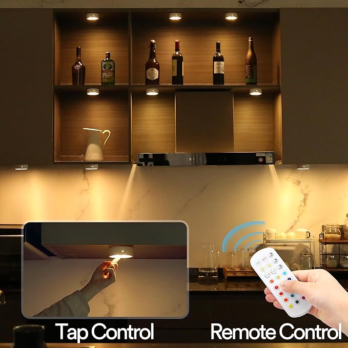 TECOMLIGHT Puck Lights with Remote Control, Battery Operated Wireless Under - Image 3
