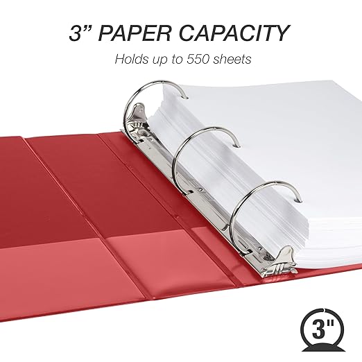 Samsill 3 Inch 3 Ring Binders, Made in USA, Economy Round Ring, 550 Sheet - Image 3