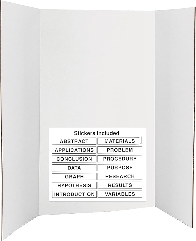 Trifold Poster Board 36" x 48" White Presentation Board by ENDAY