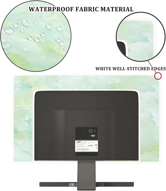 Baocicco Sage Green Marble Waterproof TV Dust Cover 80 Inch Anti-Static - Image 3