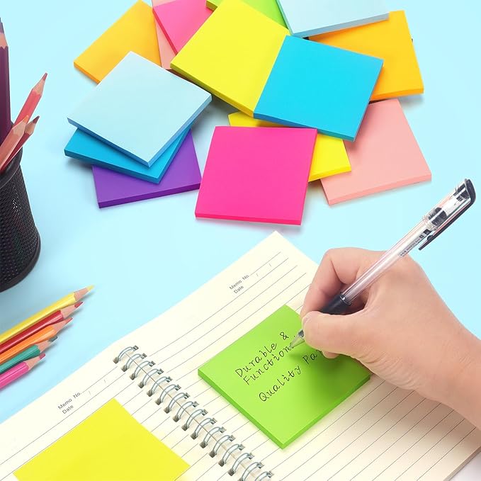 Early Buy Sticky Notes 8 Bright Color 8 Pads Self-Stick Notes 3 in x 3 in - Image 7