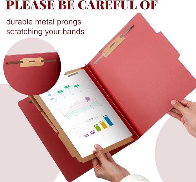 Skyygemm 48 Pcs Classification Folders Letter Size, 3 Divider Pressboard File - Image 3