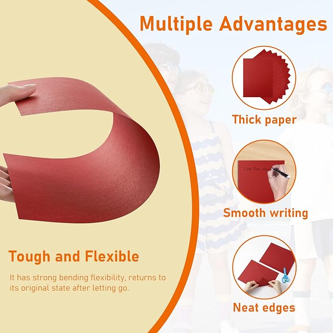 Guakicae 32 Sheets Christmas Red Cardstock 8.5 x 11 Anniversary Card, 80lb - Image 3