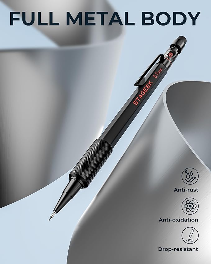 STAGEEK 0.7mm Mechanical Pencil Set, Weatherproof Artist Pencils - Image 3