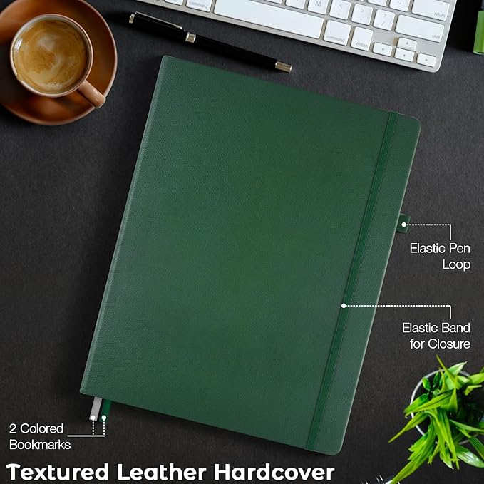 College Ruled Notebook, A4 Hardcover Leather Notebook - Image 5