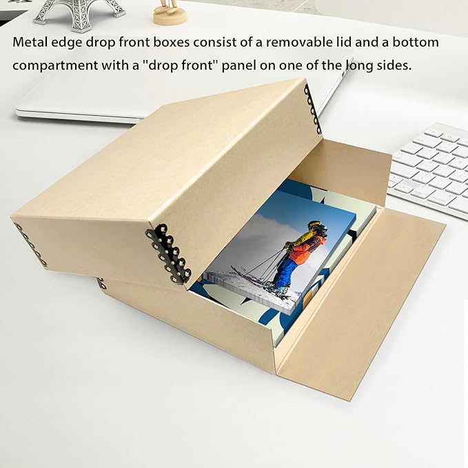 Lineco Museum Archival Storage Box, 17.75x22.75x3 in. Drop Front Design. - Image 2
