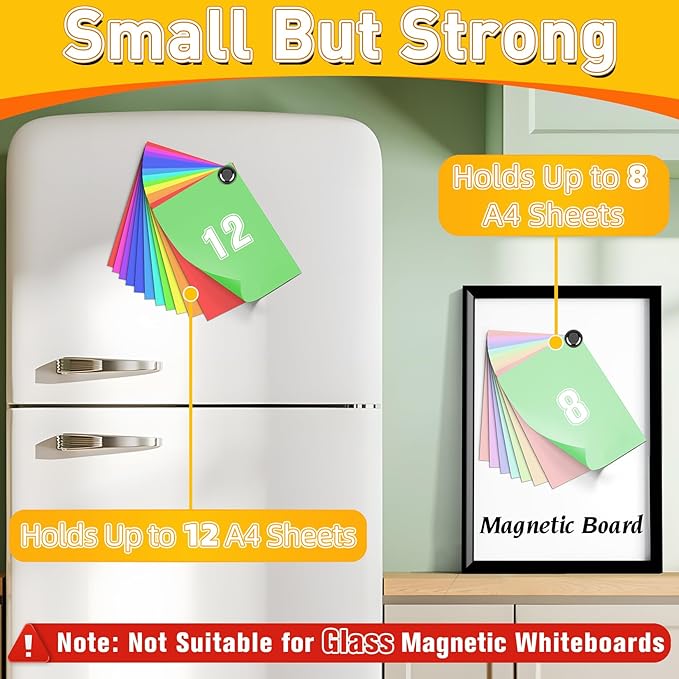 VNDUEEY 60Pcs Black Fridge Magnet Refrigerator Magnets, Magnets - Image 5
