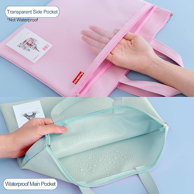 Pendancy Mesh Zipper Pouch 11x13.7 in, A4 Size Foldable Document Storage - Image 3