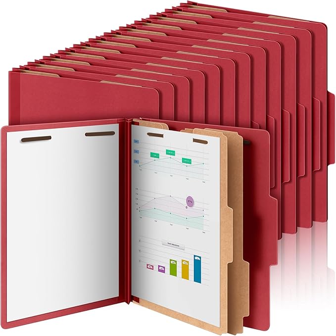 Skyygemm 36 Pcs Classification Folders Letter Size, 2 Divider Pressboard File by Skyygemm