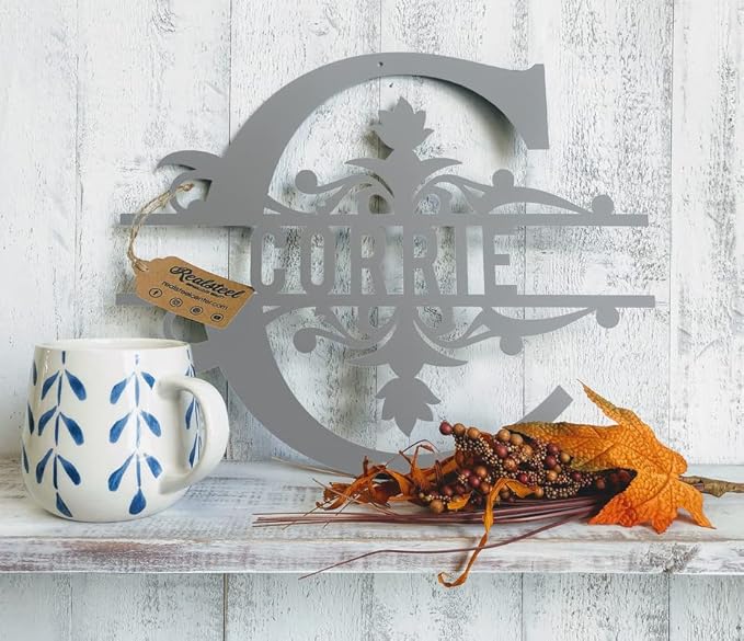 RealSteel Split Letter Name Monogram, Personalized Metal Sign, Custom Letter by RealSteel