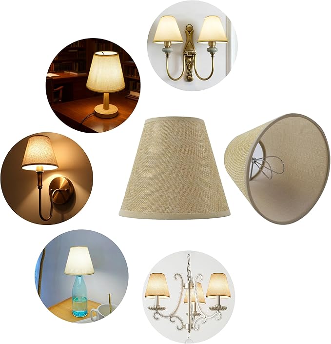 TAaMTYH small lamp shade chandelier shades set of 3，Fabric Lampshade - Image 5