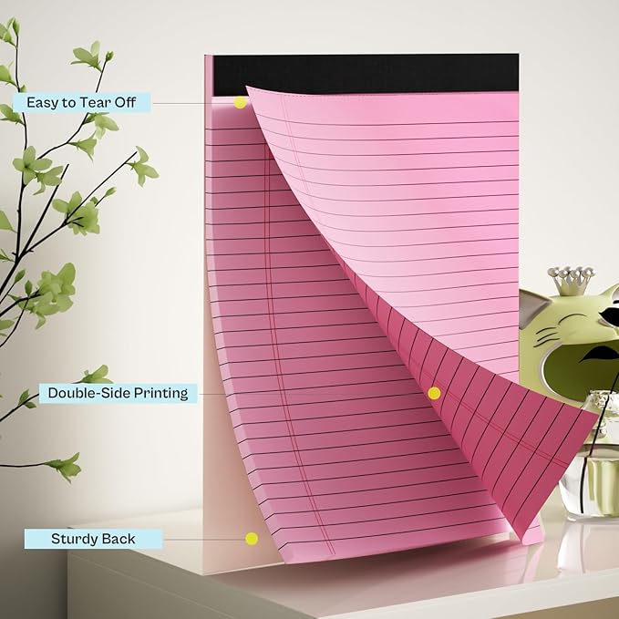 2 Pcs Legal Pads 8.5 x 11 Pink Note Pads 8.5 x 11 Notepad 8.5 x 11 Micro - Image 3