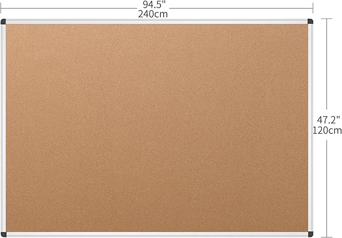 VIZ-PRO Cork Notice Board Bulletin Board, 96 X 48 Inches - Image 3