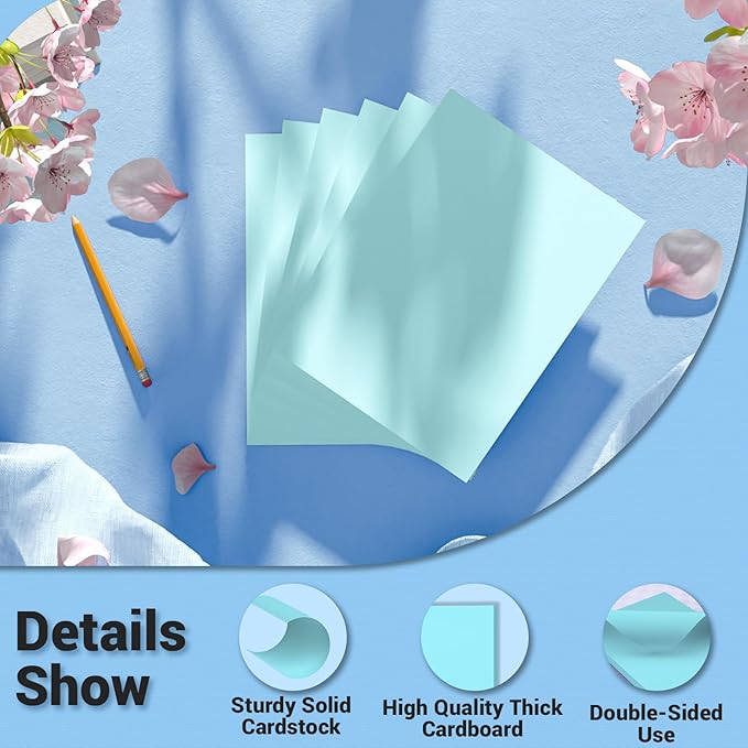 Cardstock 8.5 x 11, Thick Printer Paper 75 lb/200 gsm, 80 Sheets Card Stock Blue - Image 3
