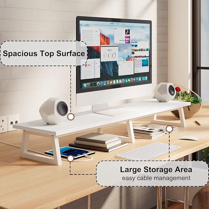 TEAMIX White Dual Monitor Riser - Image 2