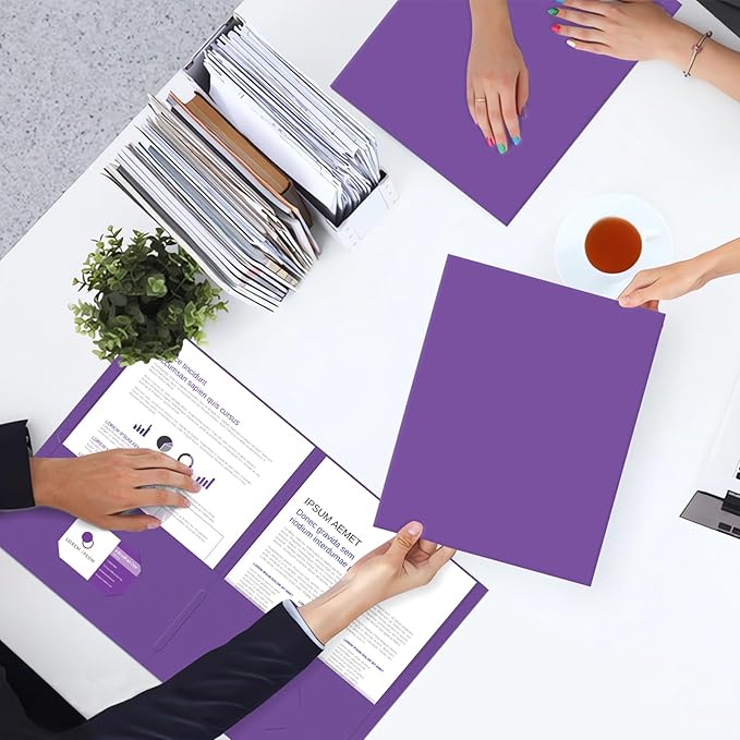 Two Pocket Folders, PANDRI 30 Pack 2 Pocket Folders, Letter Size Paper File - Image 7