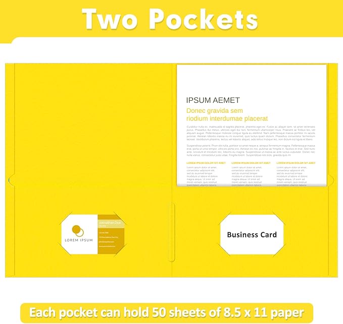 Two Pocket Folders, PANDRI 30 Pack 2 Pocket Folders, Letter Size Paper File - Image 4