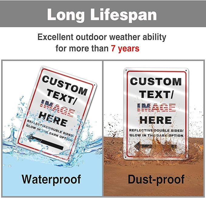 Custom Sign Large, Left or Right Arrow, Glow in the Dark/Reflective Option - Image 6