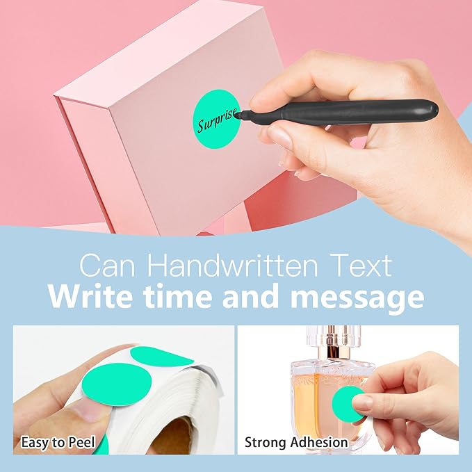 1 Inch Round Color Coding Labels, 1000 Dots Per Roll Aqua Color Coded Dot - Image 4