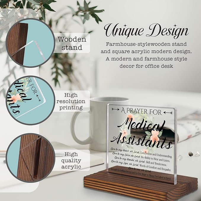 Medical Assistant Prayer Desk Sign, Inspirational Christian Gift - Image 3