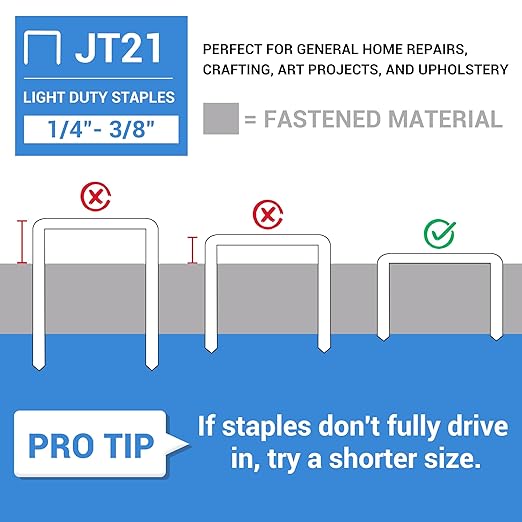 meite JT21 Staples, 1/4 Inch Galvanized Fine Wire Staples - Image 3