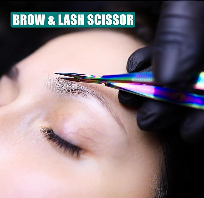 Cross Edge Spring Scissors 5 Inch straight Stainless Steel Precision Eyebrow & - Image 7